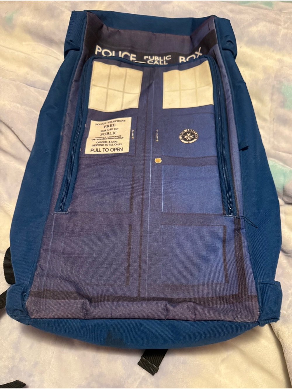 Blue Novelty Police Box Backpack - Unbranded